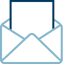 Illustration of a letter coming from inside of an envelope.